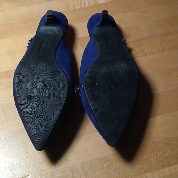 Comfortview Bette Slip On Mules Kitten Heels Rhinestone Trim Size 11 - Picture 3 of 4